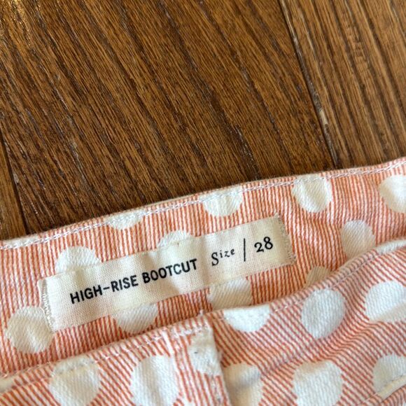Anthropologie Pilcro the Leterpress polka dot high rise bootcut jeans 28 - Picture 6 of 14